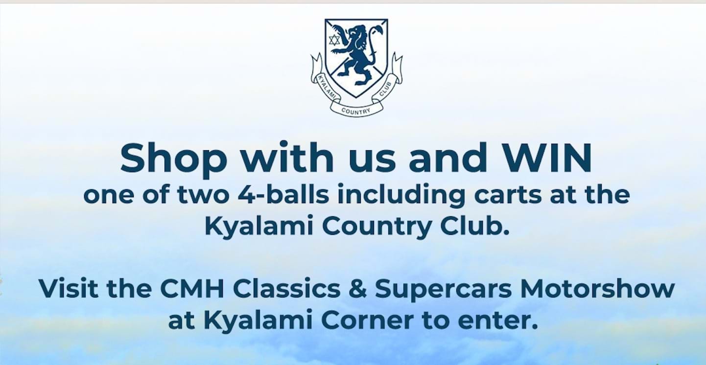 Win at the Kyalami Corner CMH Classics & Supercars Motorshow 16 to 18 June!