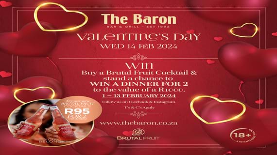 Dine at The Baron for Valentine's Day!