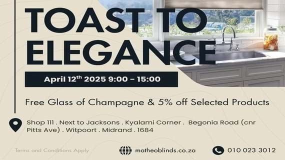Toast to Elegance at Matheo Blinds